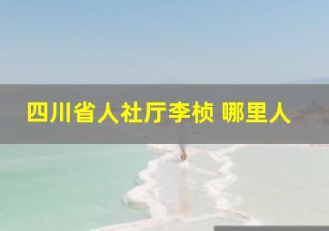 四川省人社厅李桢 哪里人